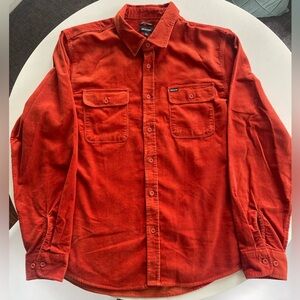 Braxton - Bowery Corduroy Shirt - L/S Flannel - Orange - Mens Large